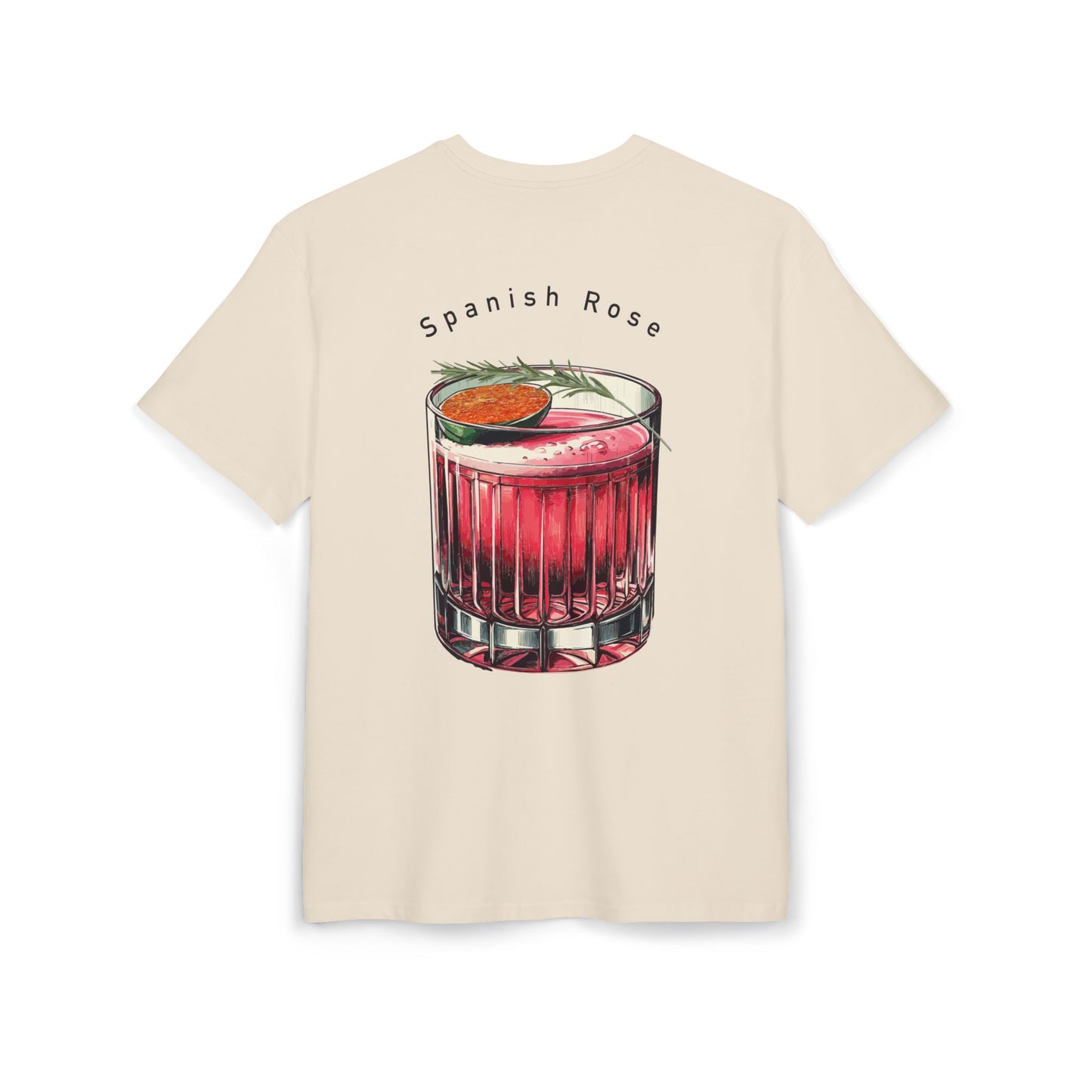 Spanish Rose Unisex Heavy Oversize Tee - Relaxed Fit Graphic T-Shirt for Cocktail Lovers