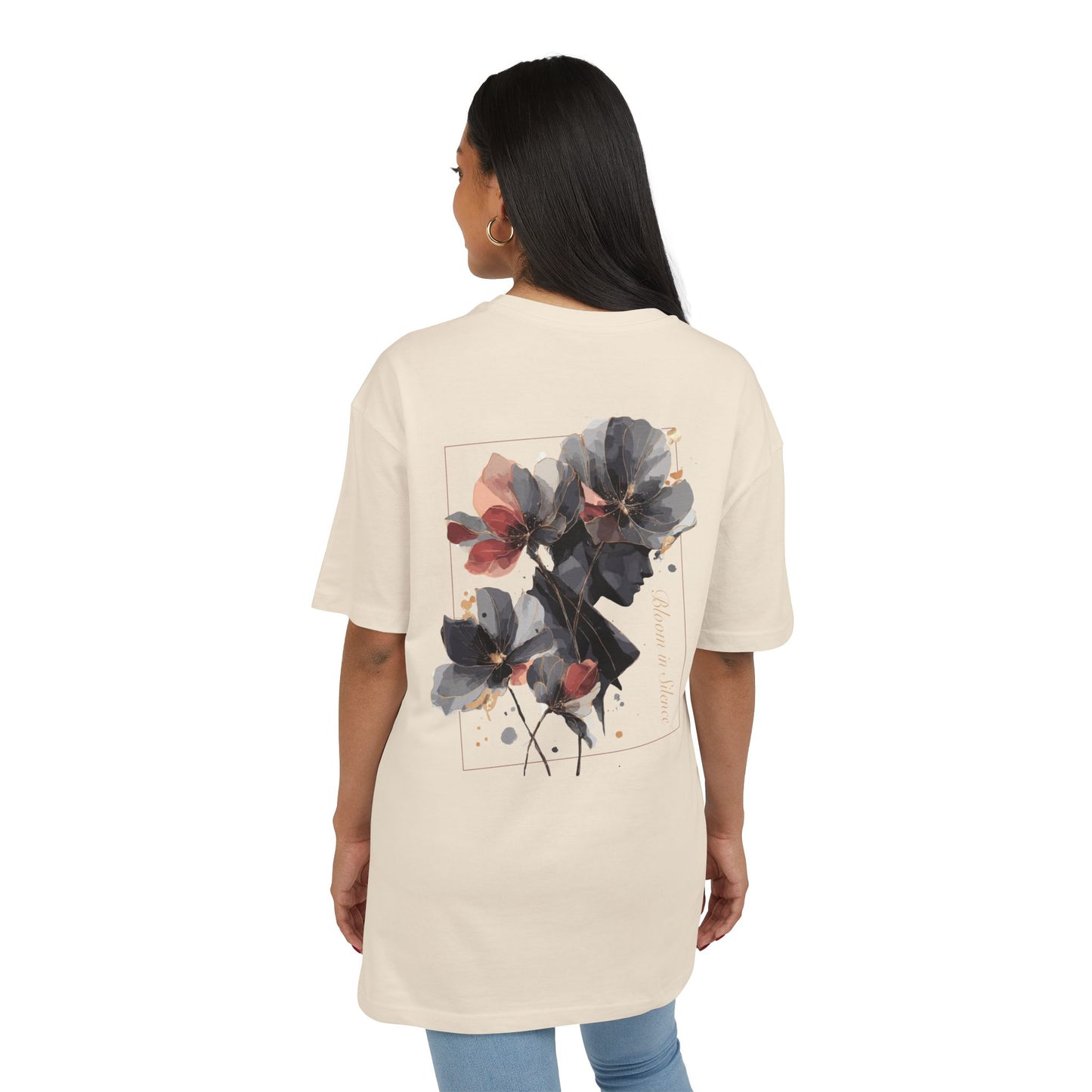Floral Art Oversize Tee - Comfortable Graphic Tee for Casual Wear, Gift for Nature Lovers, Perfect for Spring, Unisex T-Shirt, Relaxed Fit