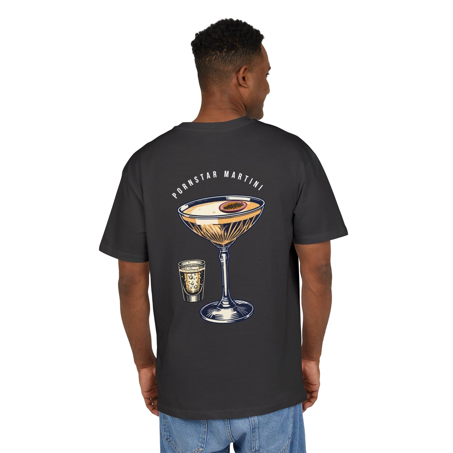 Unisex Heavy Oversize Tee - Pornstar Martini Graphic Shirt for Cocktail Lovers