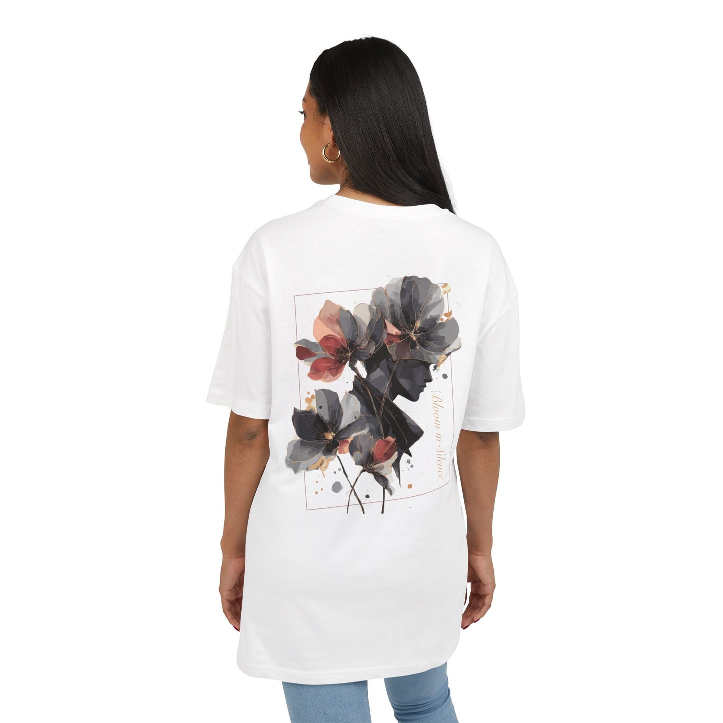 Floral Art Oversize Tee - Comfortable Graphic Tee for Casual Wear, Gift for Nature Lovers, Perfect for Spring, Unisex T-Shirt, Relaxed Fit
