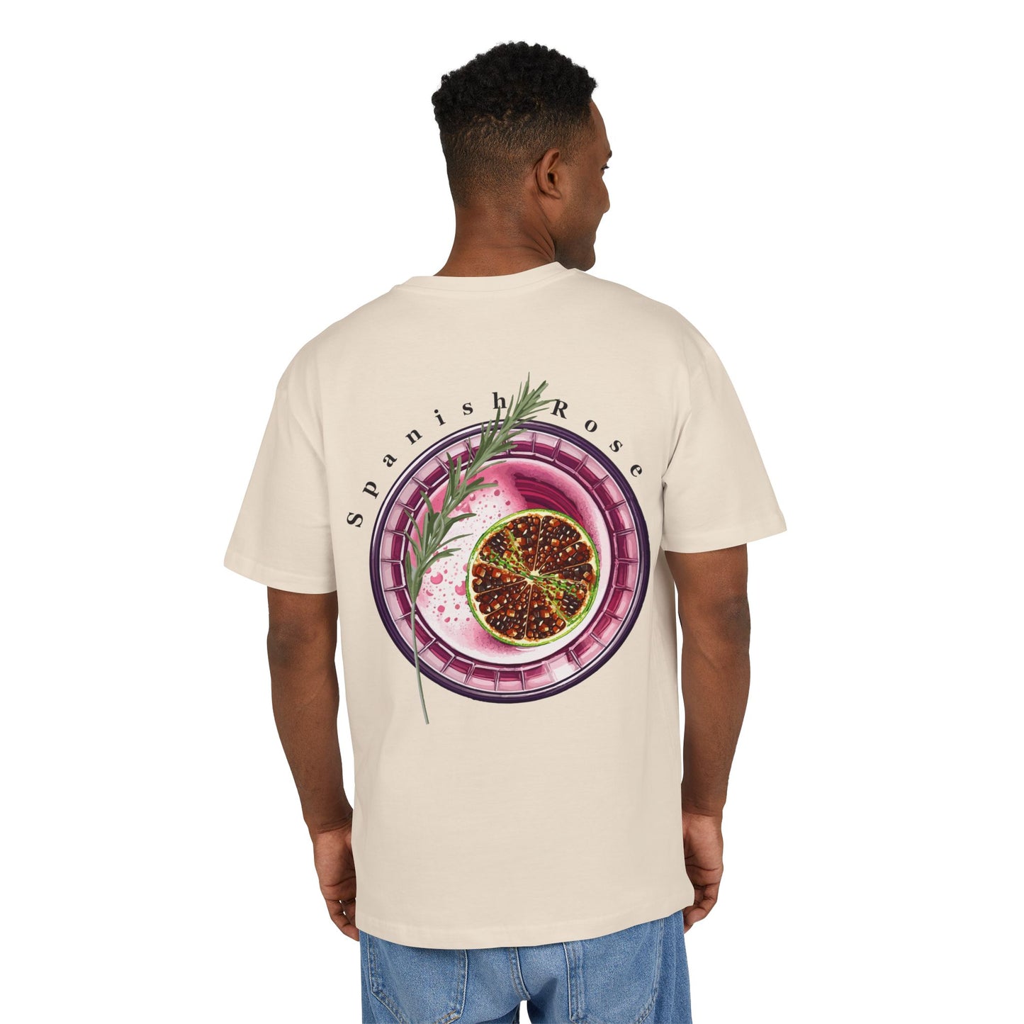Spanish Rose Cocktail Unisex Heavy Oversize Tee - Perfect for Summer Gatherings