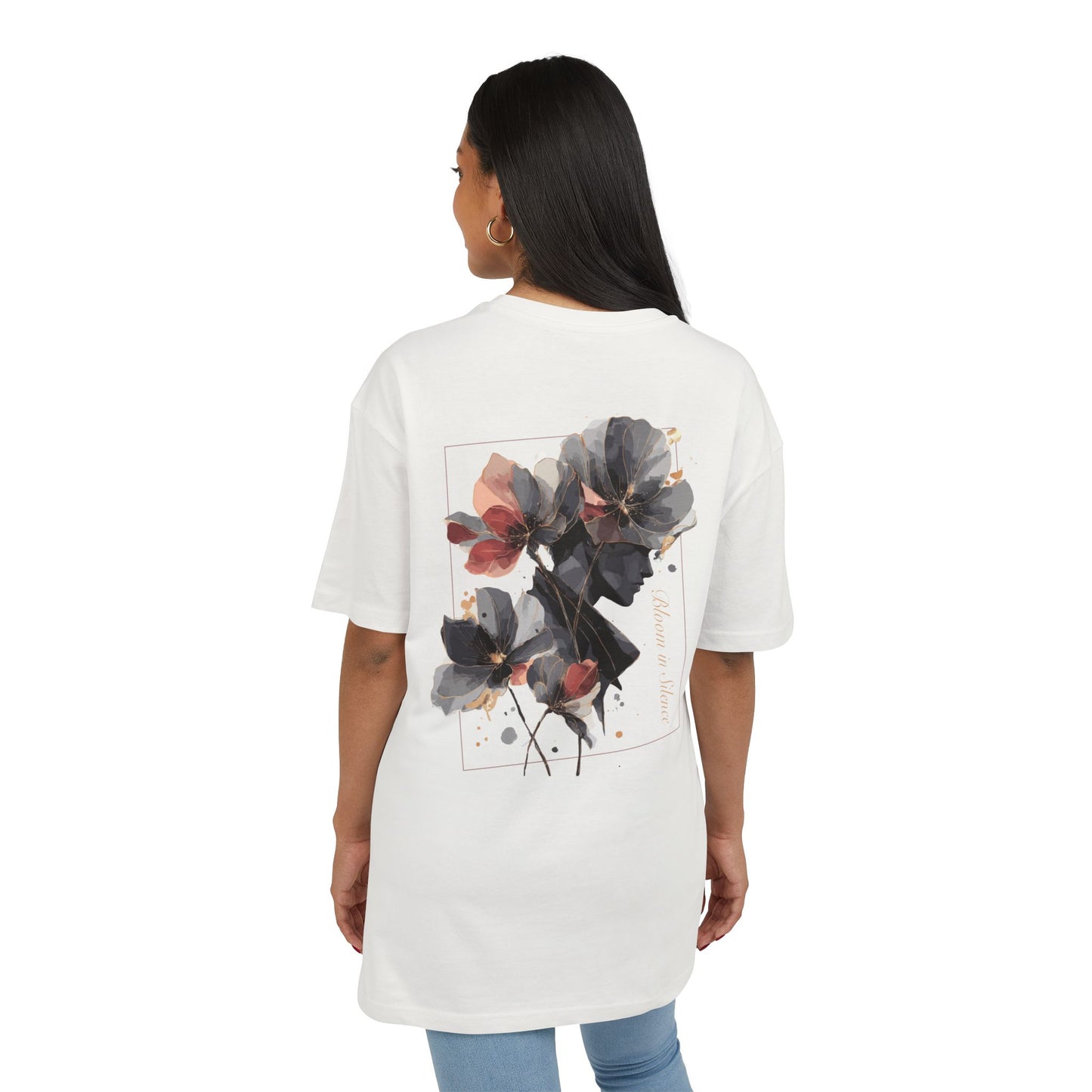 Floral Art Oversize Tee - Comfortable Graphic Tee for Casual Wear, Gift for Nature Lovers, Perfect for Spring, Unisex T-Shirt, Relaxed Fit