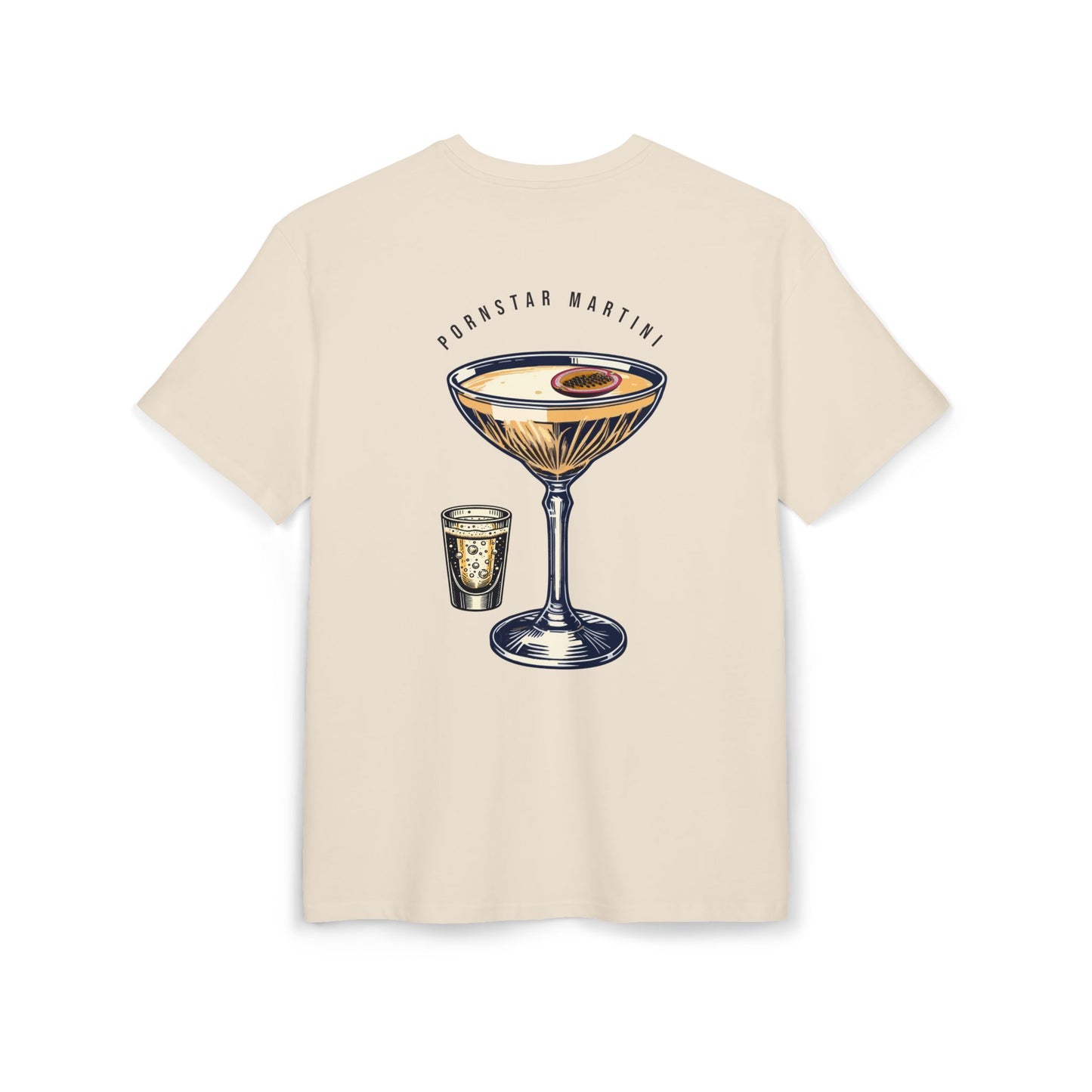 Unisex Heavy Oversize Tee - Pornstar Martini Graphic Shirt for Cocktail Lovers