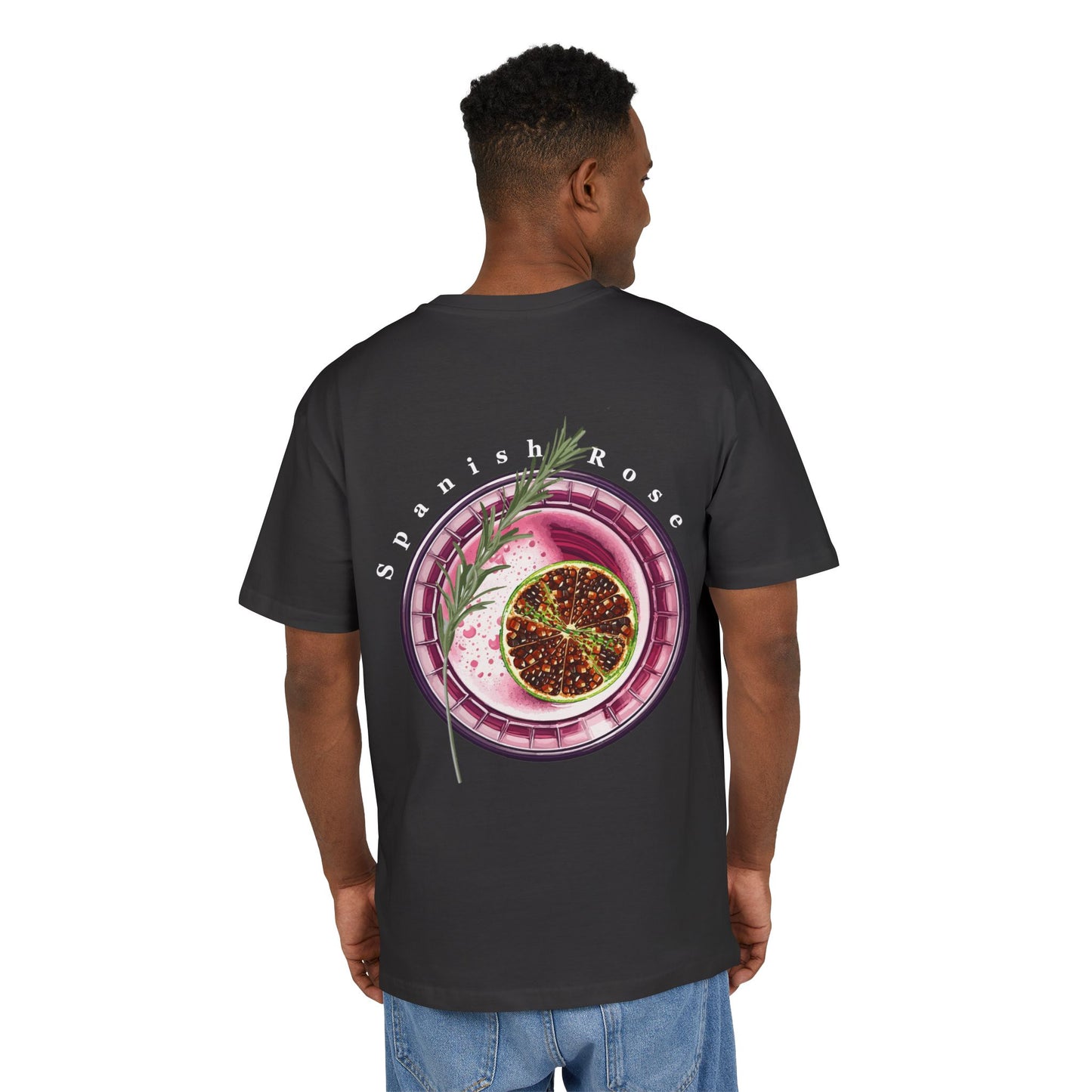 Spanish Rose Cocktail Unisex Heavy Oversize Tee - Perfect for Summer Gatherings