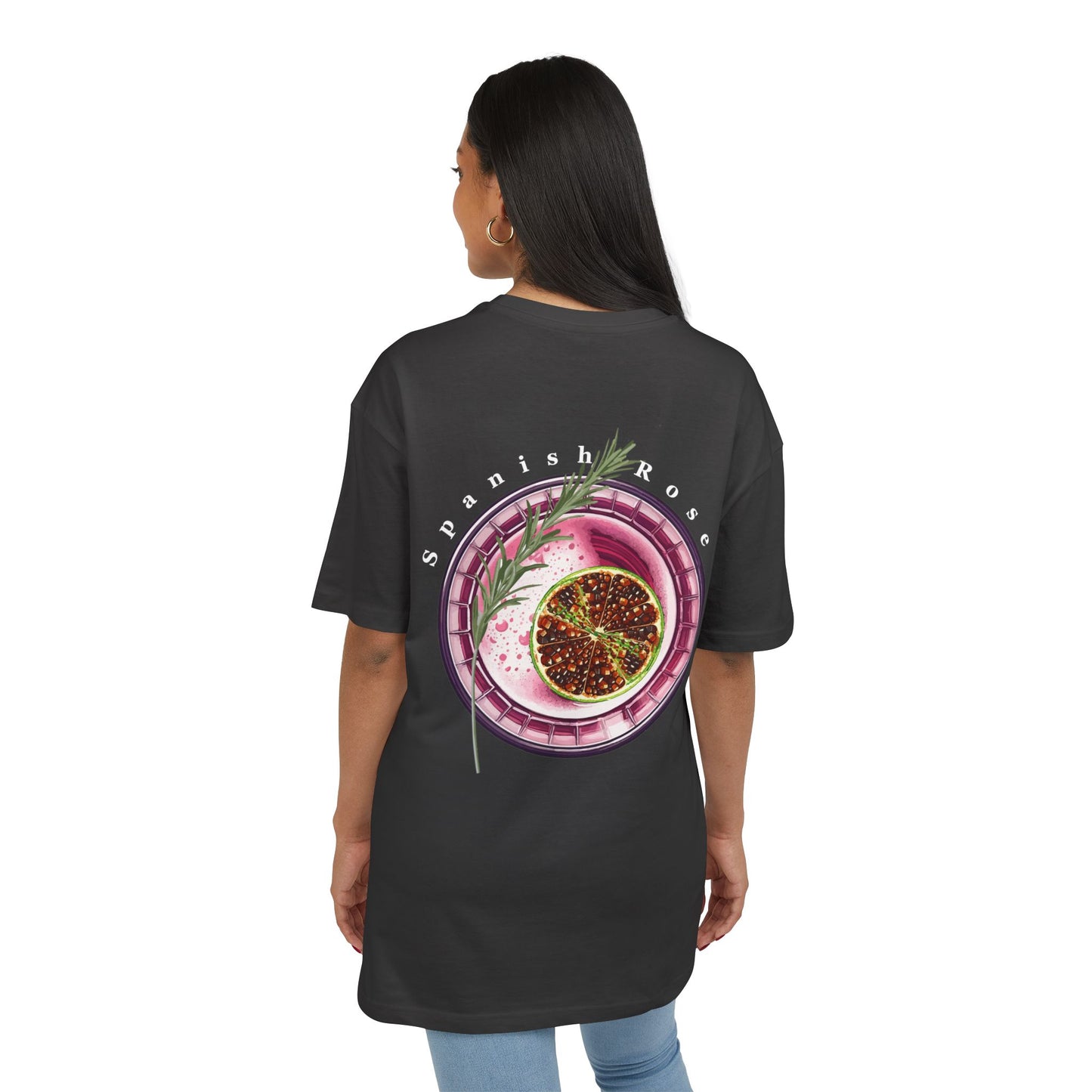 Spanish Rose Cocktail Unisex Heavy Oversize Tee - Perfect for Summer Gatherings
