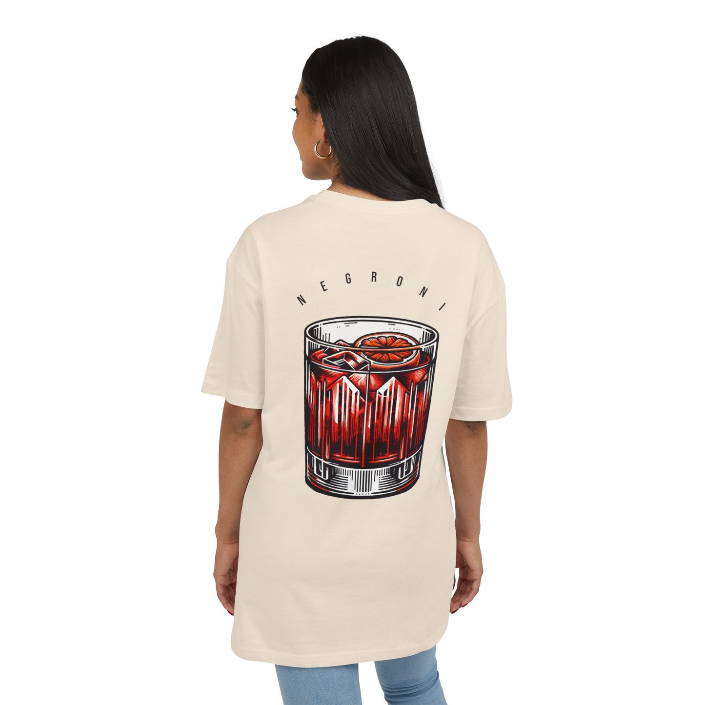 Negroni Cocktail Oversize Tee - Unisex Heavyweight Graphic T-Shirt