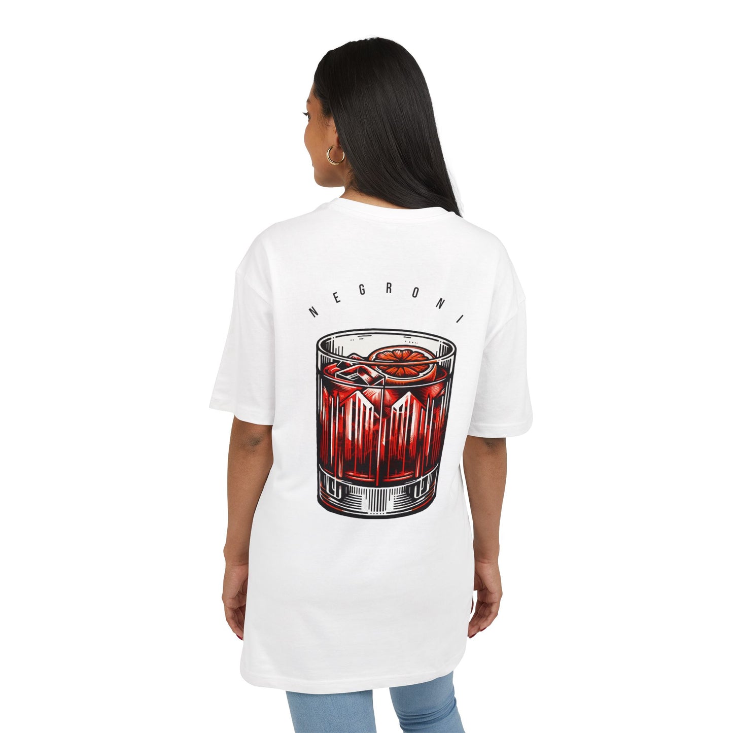 Negroni Cocktail Oversize Tee - Unisex Heavyweight Graphic T-Shirt