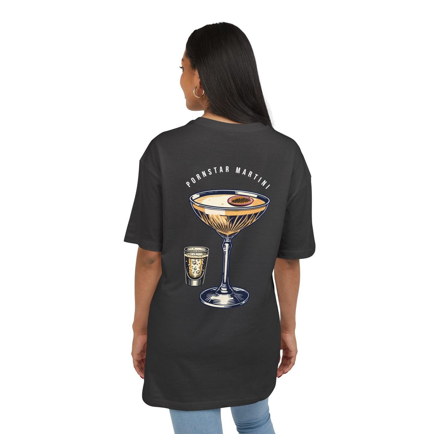 Unisex Heavy Oversize Tee - Pornstar Martini Graphic Shirt for Cocktail Lovers