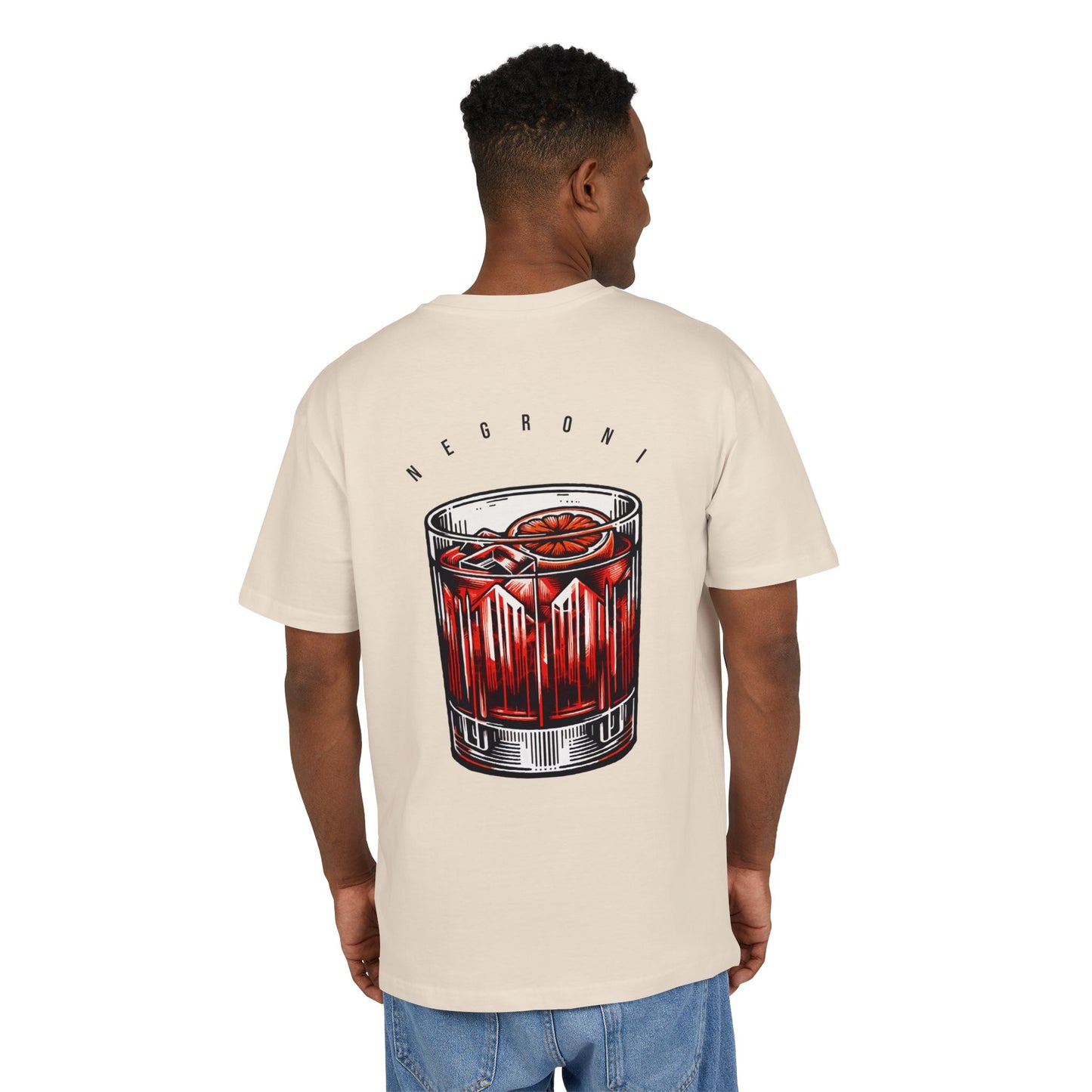 Negroni Cocktail Oversize Tee - Unisex Heavyweight Graphic T-Shirt