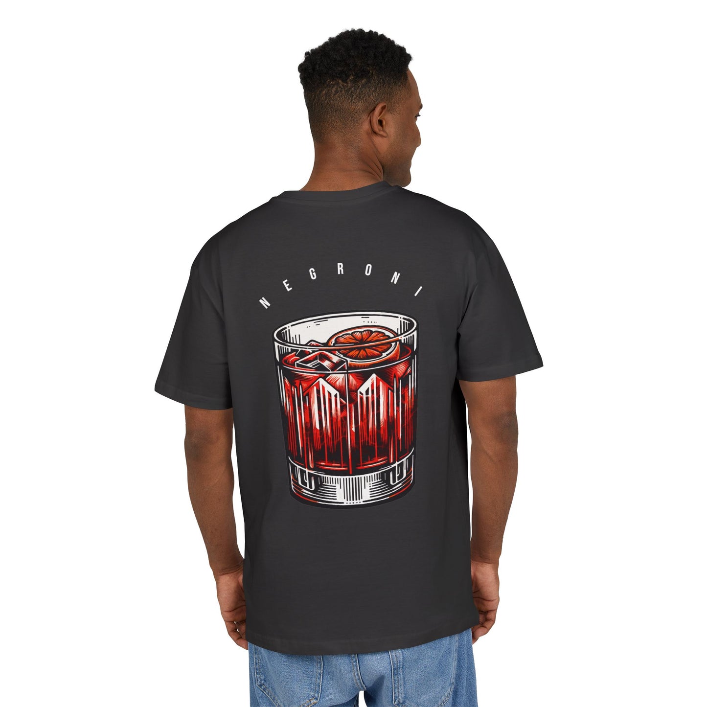 Negroni Cocktail Oversize Tee - Unisex Heavyweight Graphic T-Shirt