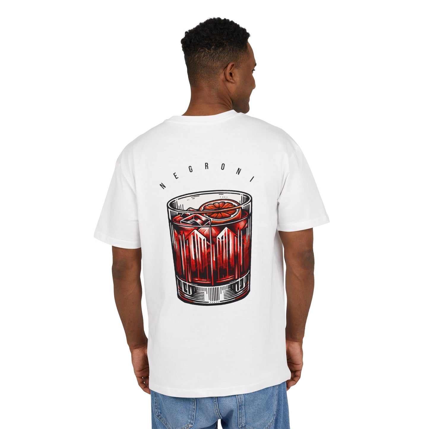 Negroni Cocktail Oversize Tee - Unisex Heavyweight Graphic T-Shirt