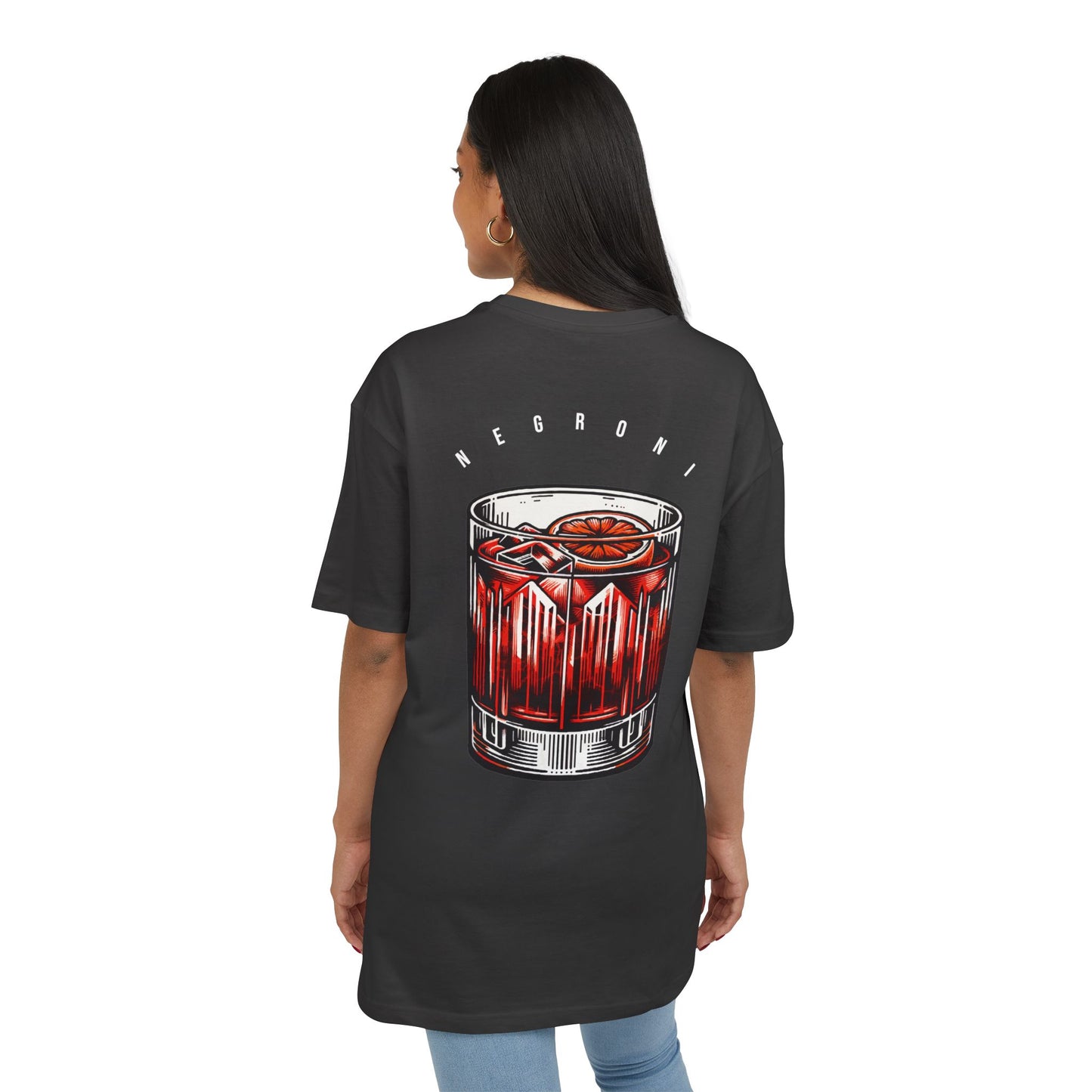 Negroni Cocktail Oversize Tee - Unisex Heavyweight Graphic T-Shirt